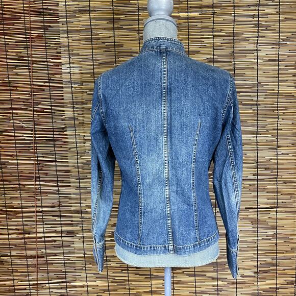 Mossimo Band Collar Button up Denim Jacket size M - Picture 4 of 7
